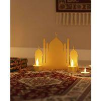 3d Led Mumlu Cami Dekorasyonu 2 Adet Pilli Mum Hediyeli