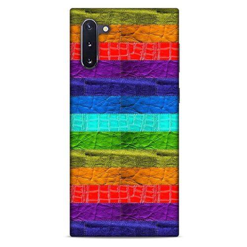 Samsung Galaxy Note 10 Kılıf Patchwork (38) Neo Hybrid Kılıf Yeşil Kırmızı Mor