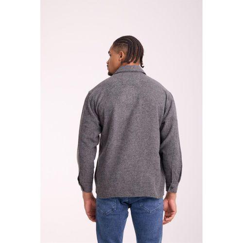 Frankel Kaşe Kumaş Tek Cepli Relaxed Fit Erkek Gömlek - Açık Gri