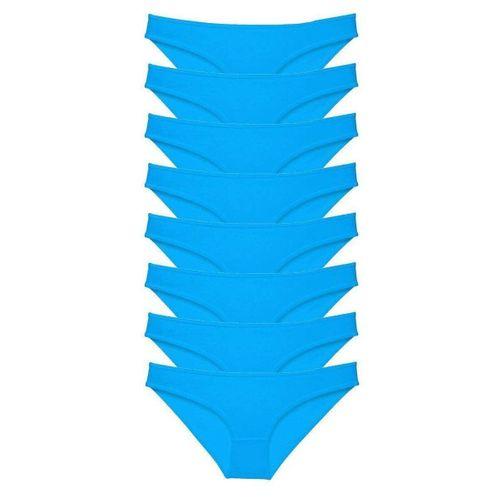 8 Adet Süper Eko Set Likralı Kadın Slip Külot Mavi