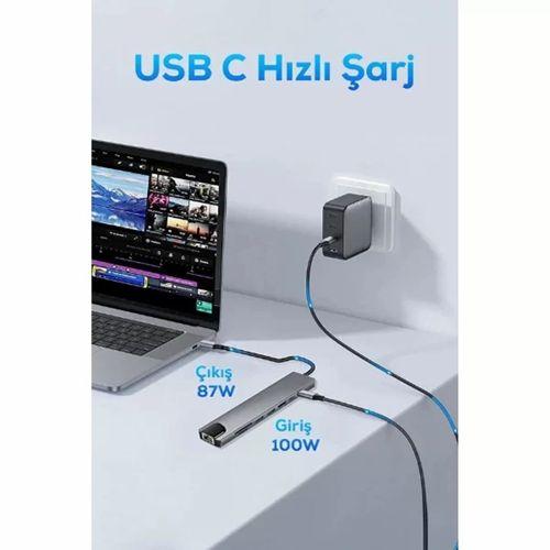 Type C Girişli 8 Port Dönüştürücü Ve Çoklayıcı