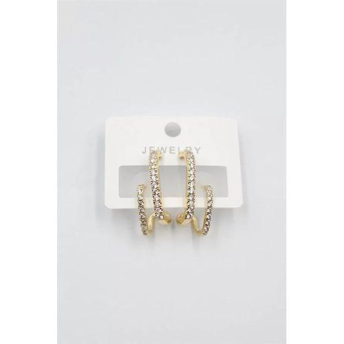 Taşlı Küpe - Altın