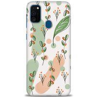 Samsung Galaxy M21 Kılıf HD Baskılı Kılıf - Flower Pattern + Tam Ekran Koruyucu
