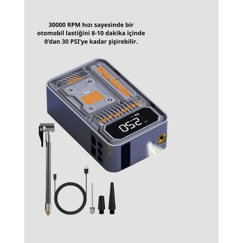 Şarjlı Kablosuz Hava Pompası – 150 Psı Basınç, Led Ekran Ve 6000mah Batarya