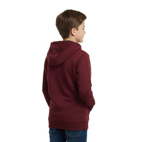Bordo Fermuarlı Kapüşonlu Cepli Kız Erkek Sweatshirt BGL-ST04999