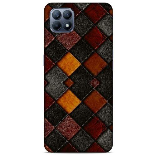 Huawei P40 Lite Kılıf Patchwork (1) Kılıfı Kahverengi Bordo