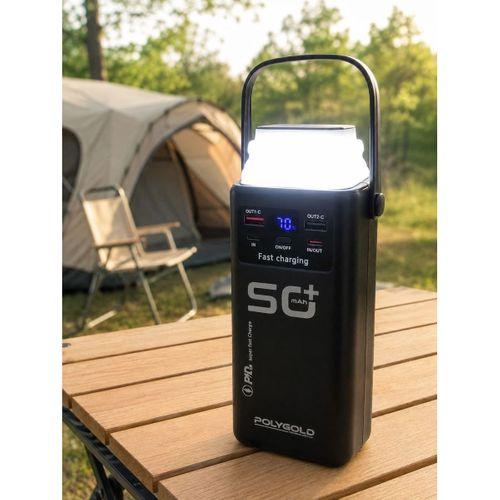 50.000 Mah Powerbank Hızlı Şarj 4 Dahili Kablolu Dijital Göstergeli Led Aydınlatmalı Taşınabilir Şarj Cihazı