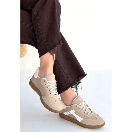 Mier Bej Cilt Bağcıklı Spor Ayakkabı