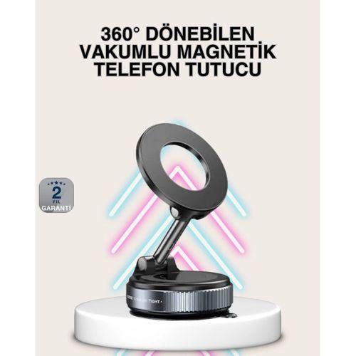 Güçlü Mıknatıslı Vakumlu Araç Telefon Tutucu Alüminyum Gövde