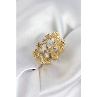 Zirkon Taşlı 2'li Model Gold Renk Kadın Yüzük