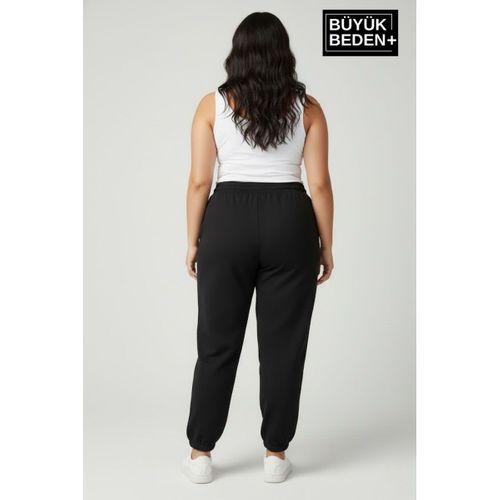 Kadın Büyük Beden Paça Lastikli İki İplik Rahat Kalıp ince Eşofman Altı SPR26BEAK951