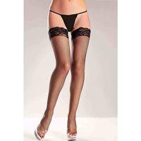 Siyah Silikonlu File Jartiyer Çorabı