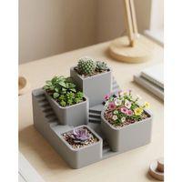 3d Baskı Sukulent Ve Kaktüs Saksı Seti Çok Katlı Tasarım Şık Ev Ofis Dekoru