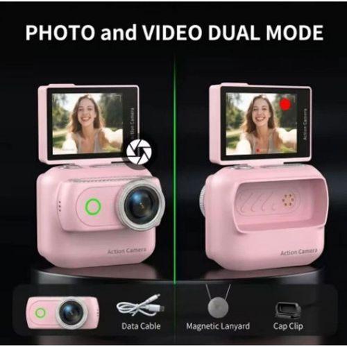 1080p Dijital Video Kamera  32gb  Kart Dijital Vlog Fotoğraf Makinesi  Türkçe Pembe