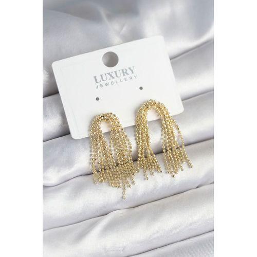 Pirinç Gold Renk Sallantılı Kadın Küpe