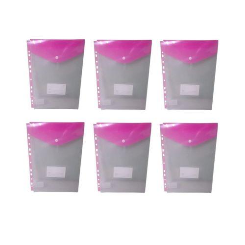 LİNEA A4 DİK İSİMLİKLİ KLASÖRE TAKILAN ÇITÇITLI DOSYA (Pembe ) ( 6 Adet )