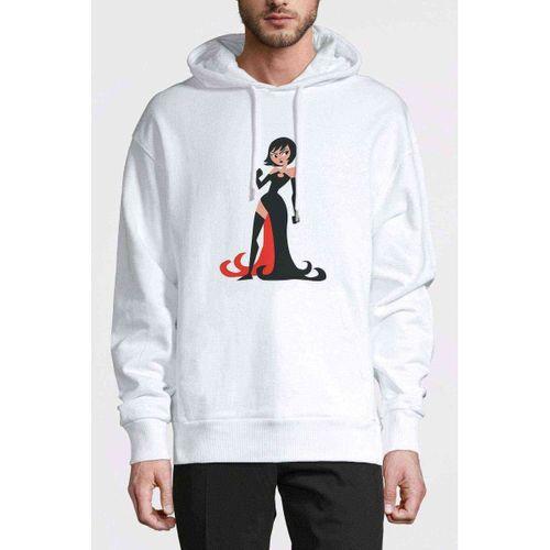 Samurai Jack Baskılı Beyaz Erkek Kapşonlu Sweatshirt