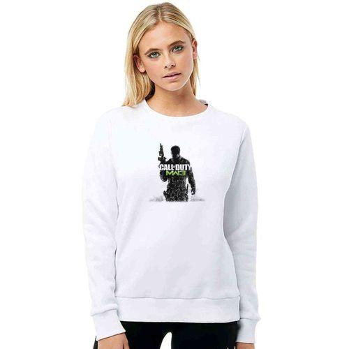 Call Of Duty MW3 Baskılı Beyaz Kadın Sweatshirt