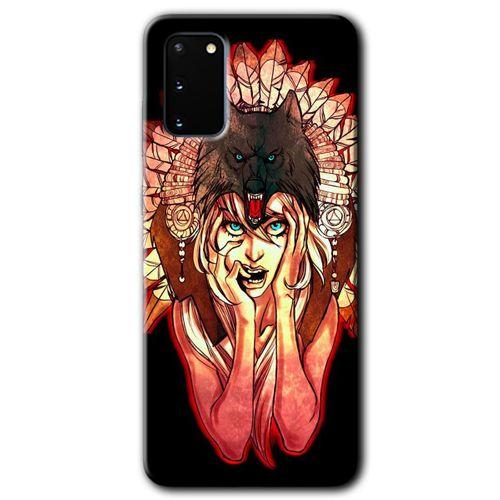 Samsung Galaxy S20 Kılıf HD Desen Baskılı Arka Kapak - Kurt Kız