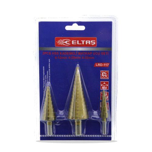 HSS kademeli matkap ucu seti 4-12 / 4-20 / 4-32 mm (3 parça)