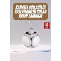 Katlanabilir Askılı Kamp Lambası 5 Kanatlı Pratik Güneş Enerjili