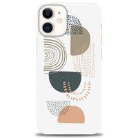 iPhone 12 Mini Kılıf HD Baskılı Kılıf - Turuncu Yarım Daire + Tam Ekran Koruyucu