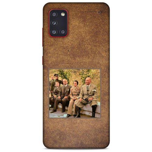 Samsung Galaxy A31 Kılıf Atatürk (25) Antişok Kapak Kahve Kumlar