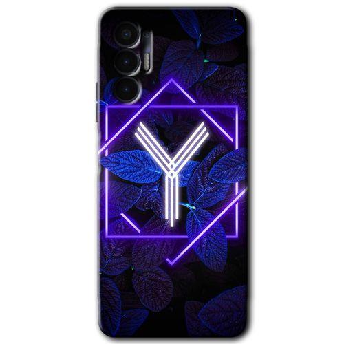 Tecno Spark 8 Pro Kılıf HD Desen Baskılı Arka Kapak - Dark Neon Yaprak Y Harfi