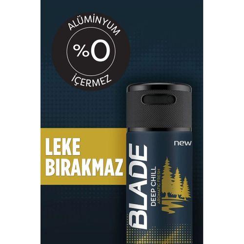 3 Adet Blade Deep Chill Erkek Deodorant 150 Ml Hızlı Kurur, Leke Bırakmaz