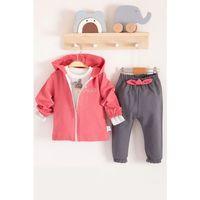 Prences Nakışlı Kapişonlu 3'lü % 100 Pamuk Kız Bebek Takımı