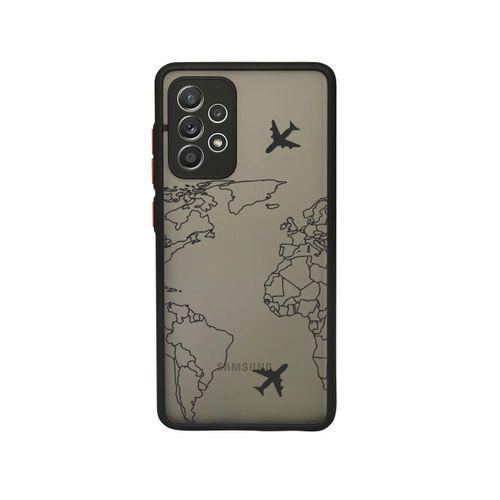 Samsung A52 Kamera Lens Korumalı World Map Lines Lüx Telefon Kılıfı