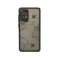 Samsung A52 Kamera Lens Korumalı World Map Lines Lüx Telefon Kılıfı