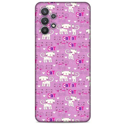 Lopard Samsung Galaxy A32 Uyumlu Kılıf Kediler (4) Koruma Kılıfı Pink Cat