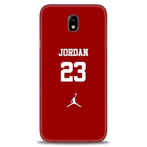 Samsung Galaxy J7 Pro / J730 Kılıf HD Baskılı Kılıf - Jordan Kırmızı + Tam Ekran Koruyucu