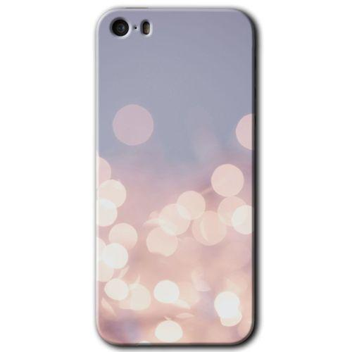 MRCİLETİSİM iPhone 5 Kılıf HD Desen Baskılı Arka Kapak + Temperli Cam - Blur Lights