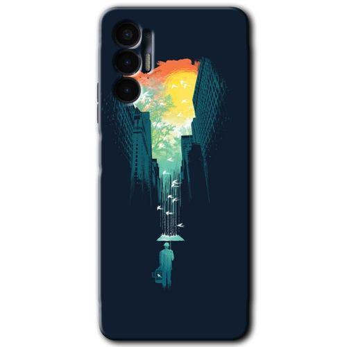 Tecno Pova 3 Kılıf HD Desen Baskılı Arka Kapak - City Bird Sky