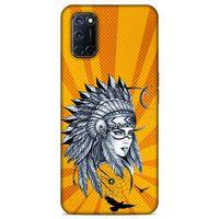 Lopard Oppo A92 Uyumlu Kılıf Tattoo's (45) Liquid Air Kılıf Kızılderili Dövmesi