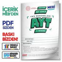 2026 ÖSYM YKS-AYT EŞİT AĞIRLIK MEBİ ONLİNE Türkiye Geneli 2  Deneme Büyük Boy Renkli BASKI ÜCRETİ