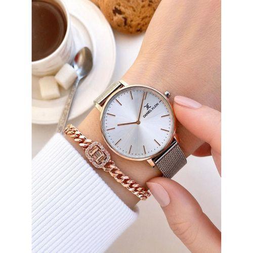 Daniel Klein 2 Yıl Garantili Hasır Çelik Kordon 3 Atm Suya Dayanıklı Kadın Kol Saati HS12809.6