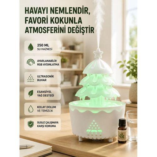 Şans Ağacı Led Işıklı Ultrasonik Buhar Makinesi Esansiyel Yağ Aroma Yayıcı
