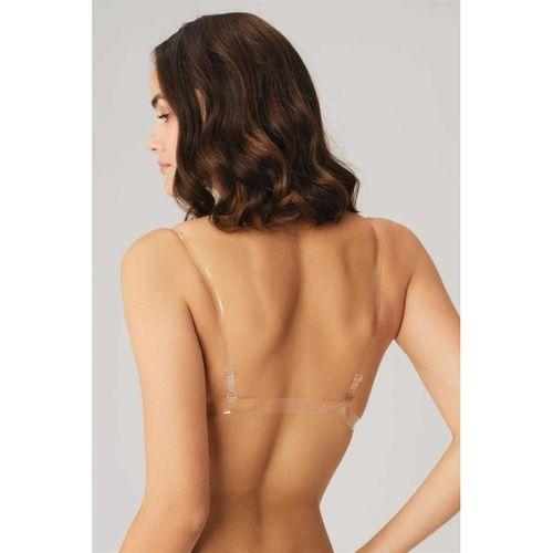 Kadın Balenli Destekli Dolgulu Askısız Straplez Sırtı Şeffaf Sırt Dekoltesi Sütyeni