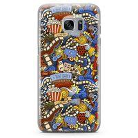 Samsung Galaxy S7 Edge Kılıf Doodle Sinemasever Arka Kapak Koruma Desenli Full Koruyucu