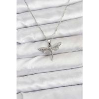 316L Çelik Zincir Gümüş Renk Yusufçuk Model Kadın Kolye