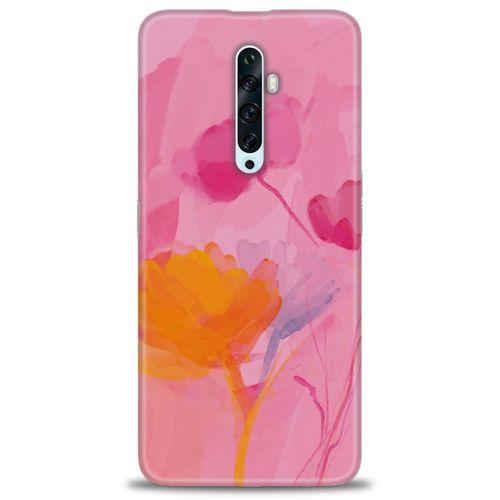 Oppo Reno 2Z Kılıf HD Baskılı Kılıf - Turuncu Pembe + Tam Ekran Koruyucu