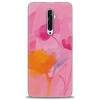 Oppo Reno 2Z Kılıf HD Baskılı Kılıf - Turuncu Pembe + Tam Ekran Koruyucu