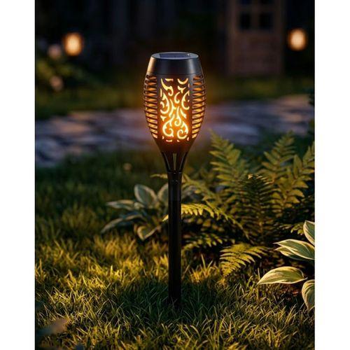 Solar Alev Efektli Bahçe Lambası Otomatik Işık Sensörlü Suya Dayanıklı Dekoratif Aydınlatma