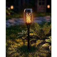 Solar Alev Efektli Bahçe Lambası Otomatik Işık Sensörlü Suya Dayanıklı Dekoratif Aydınlatma