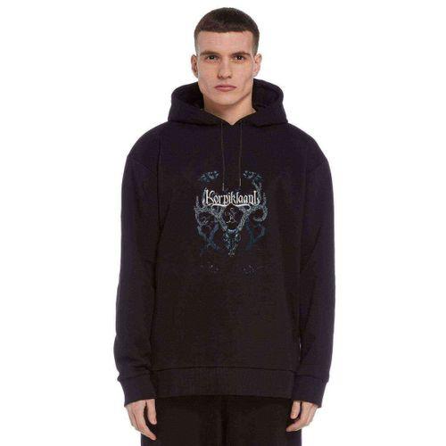 Korpiklaani Dark Roots Baskılı Siyah Erkek Kapşonlu Sweatshirt