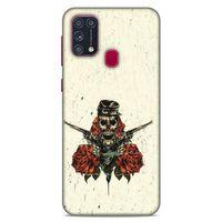 Lopard Samsung Galaxy M31 Uyumlu Kılıf Tattoo's (1) Kılıfı Gül İskelet