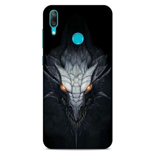 Huawei Y7 Prime 2019 Kılıf Dragons (13) Silikon Kap Gri Ejderha